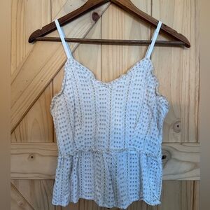 Elegant White and Cream Women's Tank Top